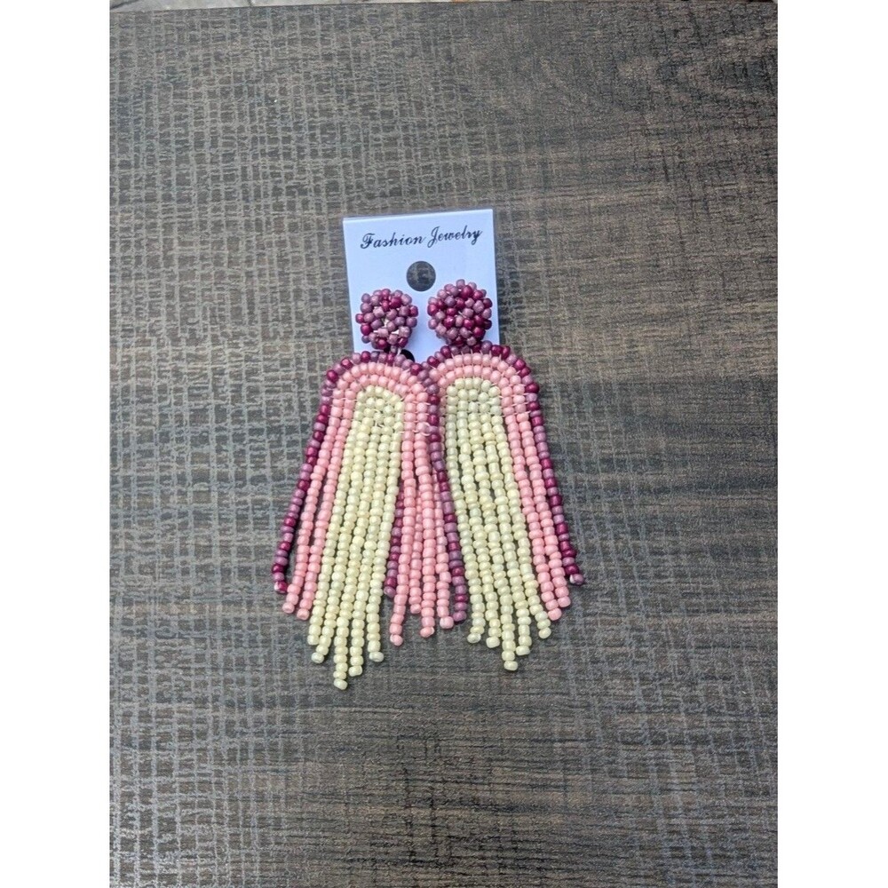 Colorful Beaded Tassel Earrings Fashion Jewelry